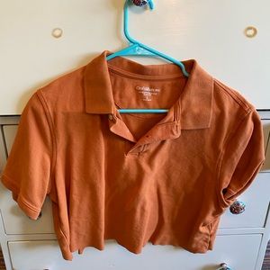 Orange Cropped Polo